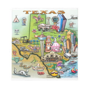 Bloc-note Carte des loisirs du Texas