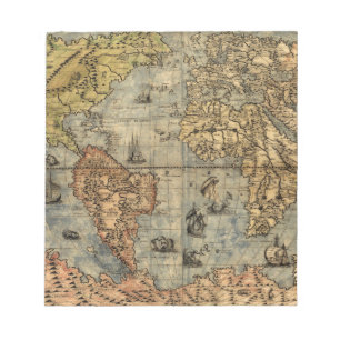 Bloc-note Carte du monde Atlas historique Vintage