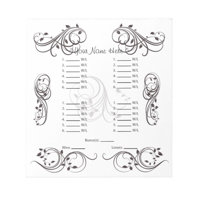 Bloc-note Carte/Feuille Bunco Mignonne Abstraite (Devant)