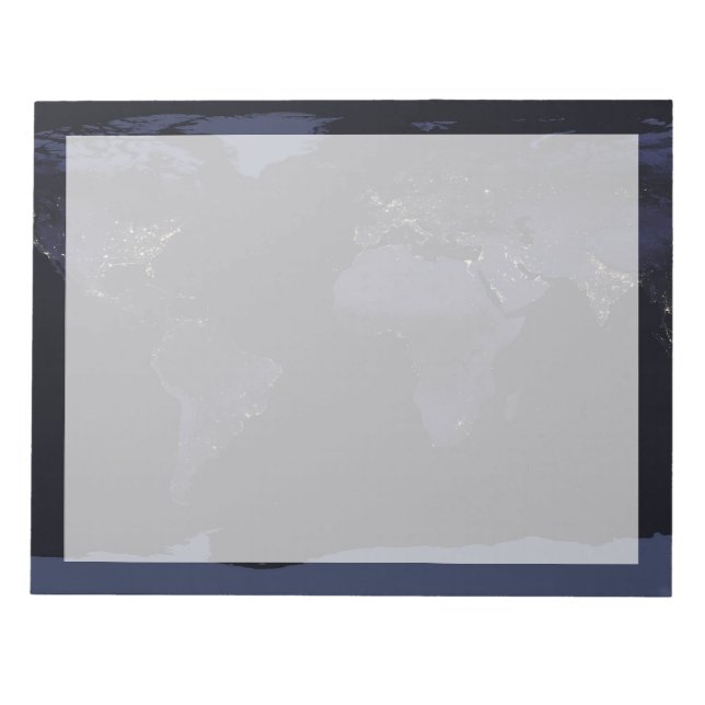 Bloc-note Carte globale La ville de la Terre s'illumine la n (Devant)
