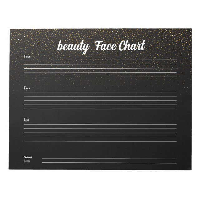 Bloc-note Carte graphique faciale de maquillage professionne (Devant)