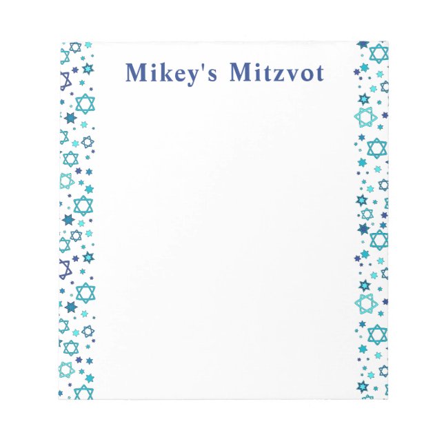 Bloc-note Carte Star Mitzvah - Marine (Devant)