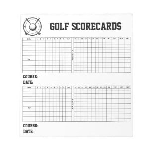 Bloc-note Cartes de score de golf personnalisées