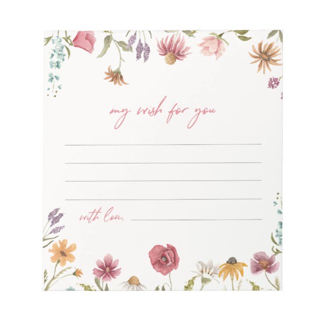 Bloc-note Cartes pour notes fleurs sauvages | FLEUR SAUVAGE (Devant)