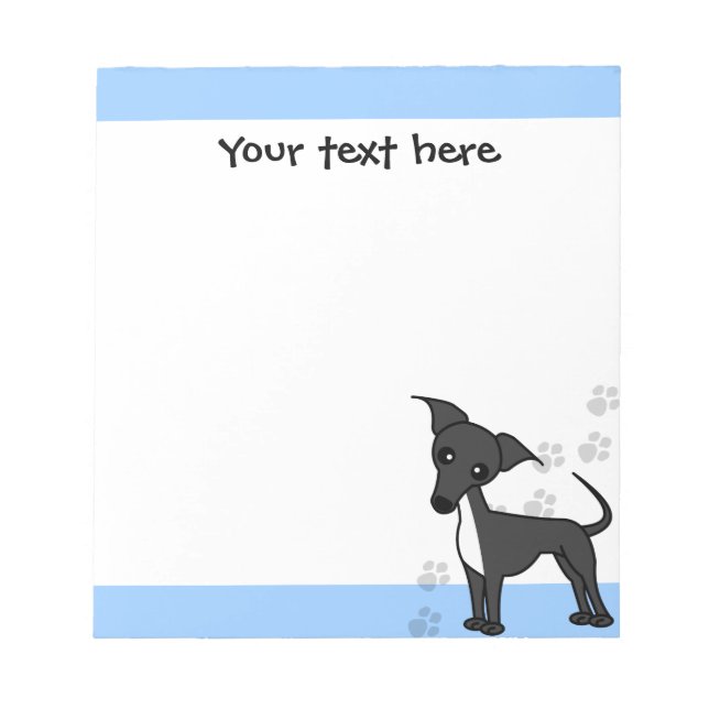 Bloc-note Carton italien Greyhound - Pawprint Blue (Devant)