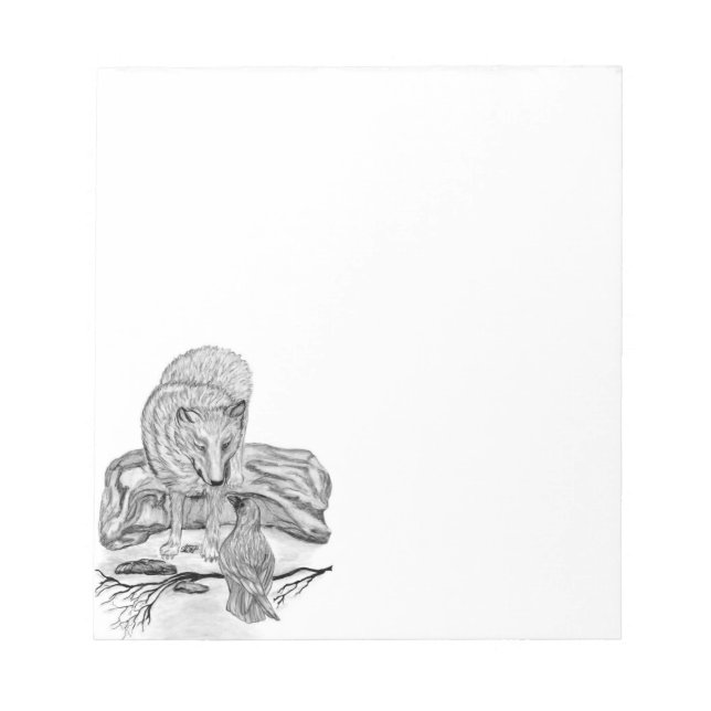 Bloc-note Carton noir et blanc Wolf et Raven (Devant)