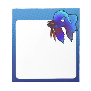 Bloc-note Cartoon Betta Fish / Poisson Siamais de combat
