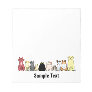Bloc-note cartoon cats and dogs note pad
