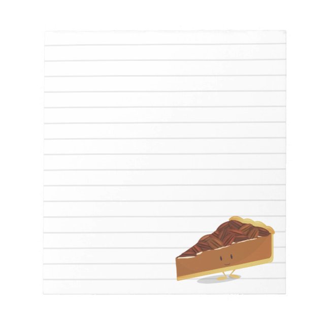 Bloc-note Cartoon Pecan Pie Souriant Lignes Gris Blanc (Devant)
