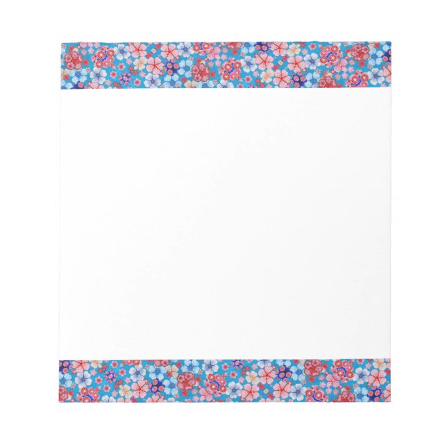 Bloc-note Cascade bleue en cascade Floral Chirimen (Devant)