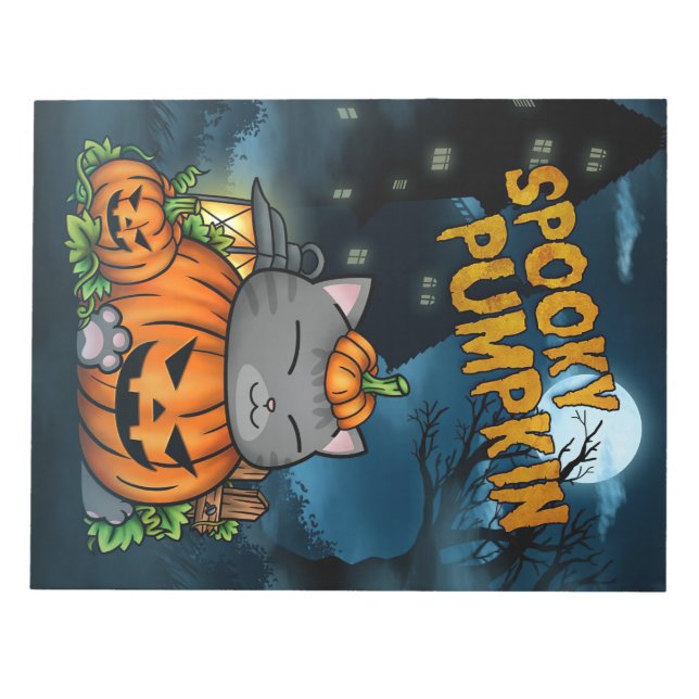 Bloc-note Cat Lover Halloween Cat Pumpkin (Devant)