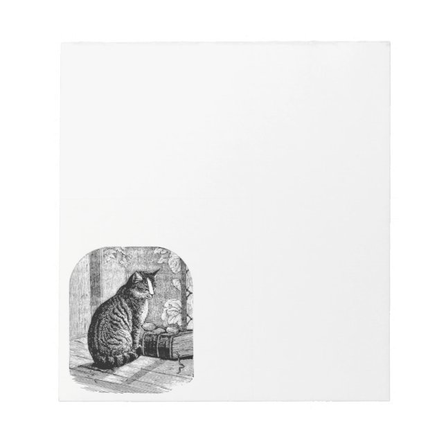 Bloc-note Cat Sitting by Window with Book (Devant)