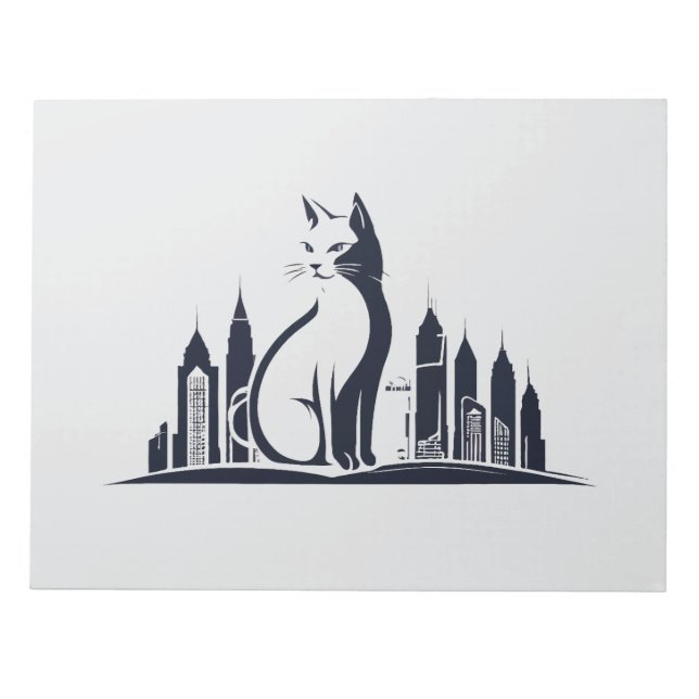 Bloc-note Cat Vector Art Animal Moderne Urbain Graphique Vil (Devant)