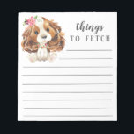 Bloc-note Cavalier King Charles Spaniel choses à rapporter<br><div class="desc">Adorable Cavalier King Charles Spaniel choses à récupérer bloc-notes avec des lignes. Facile à personnaliser avec votre message. Visitez notre boutique pour voir un large assortiment de races de chiens.</div>