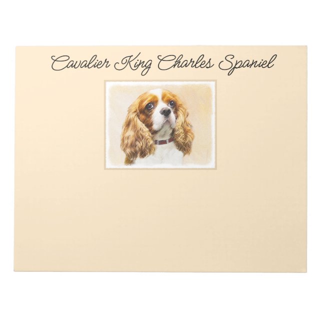 Bloc-note Cavalier King Charles Spaniel Peinture originale (Devant)