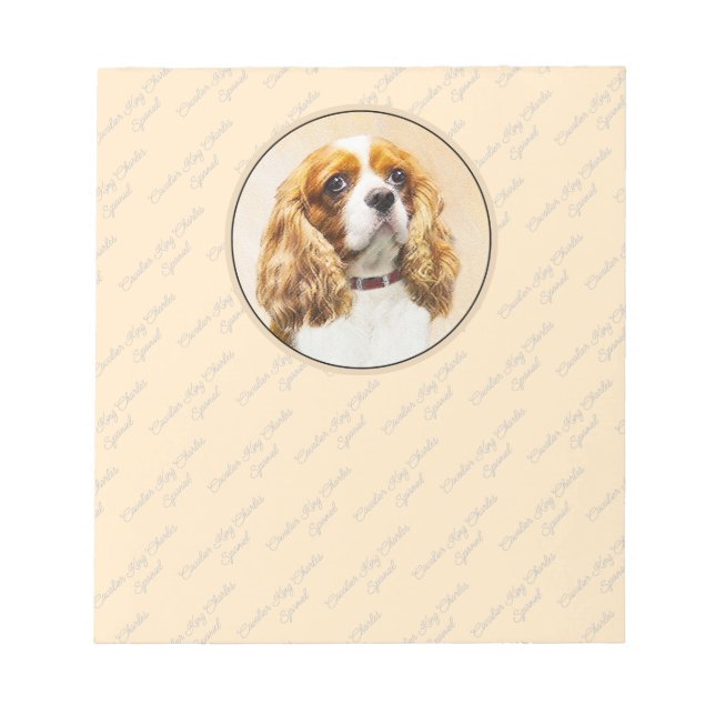 Bloc-note Cavalier King Charles Spaniel Peinture originale (Devant)