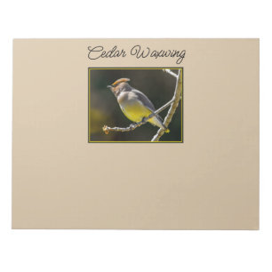 Bloc-note Cèdre cire Songbird Photo originale Oiseau sauvage