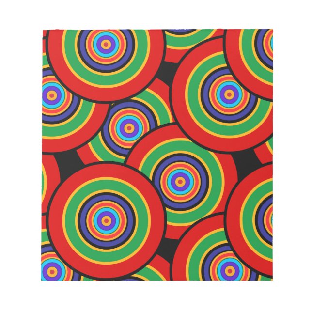 Bloc-note Cercles et anneaux rétro (Devant)