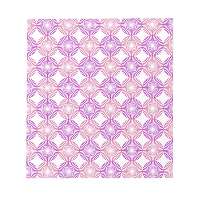 Bloc-note Cercles rose et violet motif (Devant)