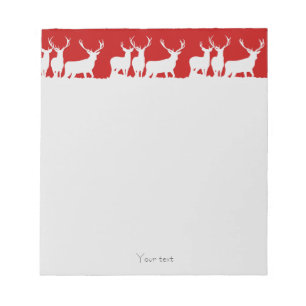 Bloc-note Cerf de Noël renne fête simple classique rouge