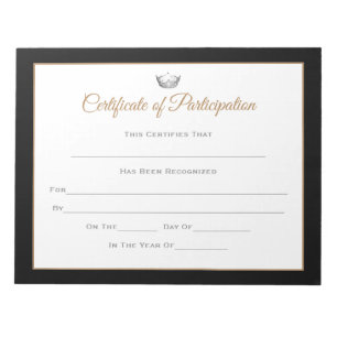 Bloc-note Certificats de concours de style Miss America - pa