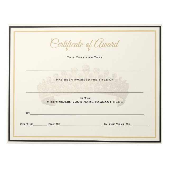 Bloc-note Certificats de la Couronne du Royaume-Uni - Prix (Devant)