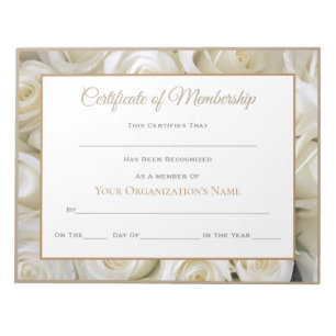 Bloc-note Certificats-Roses de concours de style Miss Americ