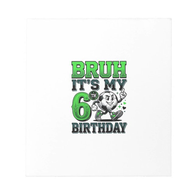 Bloc-note C'est Mon 6e Anniversaire Garçon de Football (Devant)