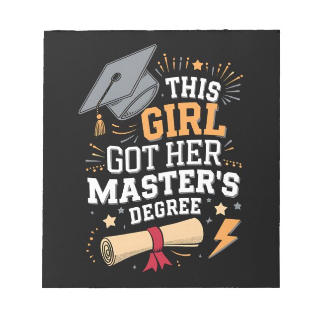 Bloc-note Cette fille a obtenu son diplôme de master (Devant)