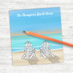 Bloc-note Chaises de plage mignonnes aquarelle personnalisée