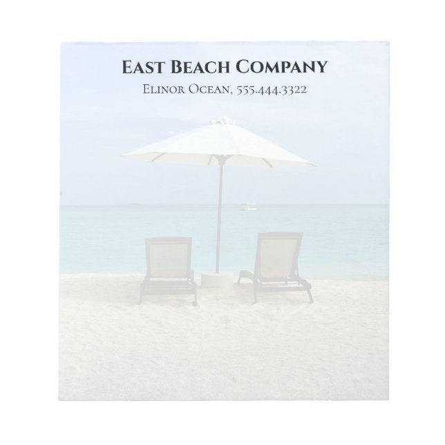 Bloc-note Chaises sous un parasol de plage vacances (Devant)