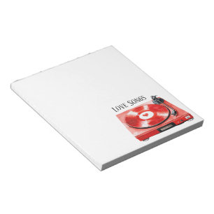 Bloc-note Chansons d'amour de disque de cœur rouge