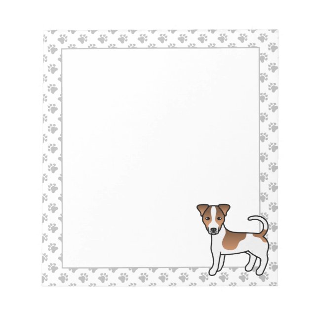 Bloc-note Chapeau blanc et tan lisse Jack Russell Terrier Ch (Devant)
