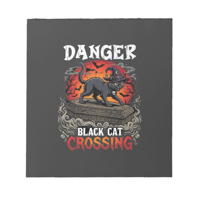Bloc-note Chapeau de sorcière de Halloween Danger Black Cat  (Devant)