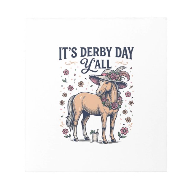 Bloc-note Chapeau Floral de Cheval Derby Day Y’all (Devant)