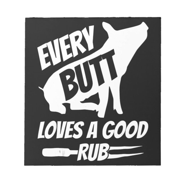 Bloc-note Chaque Beurre Aime Un Bon Rub Drôle Porc BBQ (Devant)