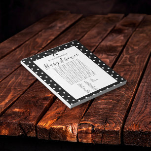 Bloc-note Charming Black White Baby shower Word Trouver Jeu