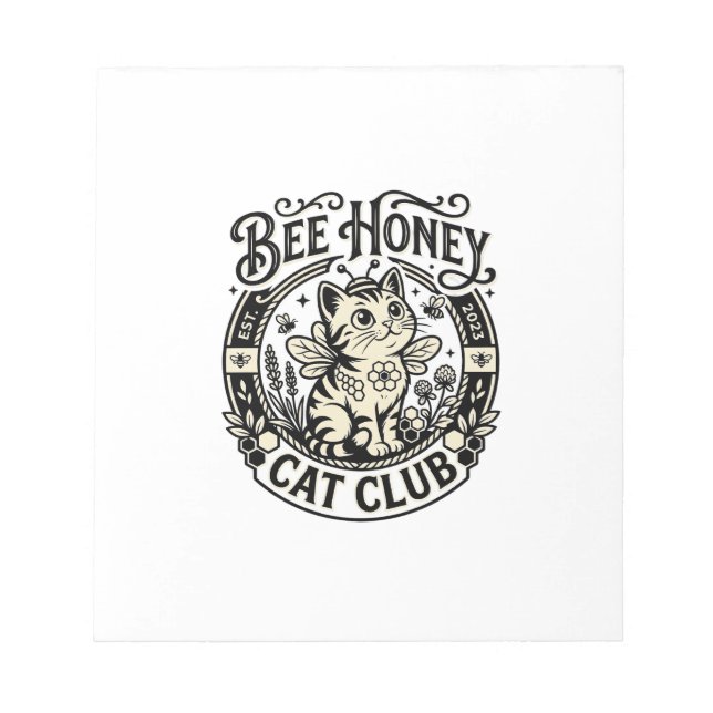 Bloc-note Chat abeille miel Chat drôle Graphique - Club Chat (Devant)