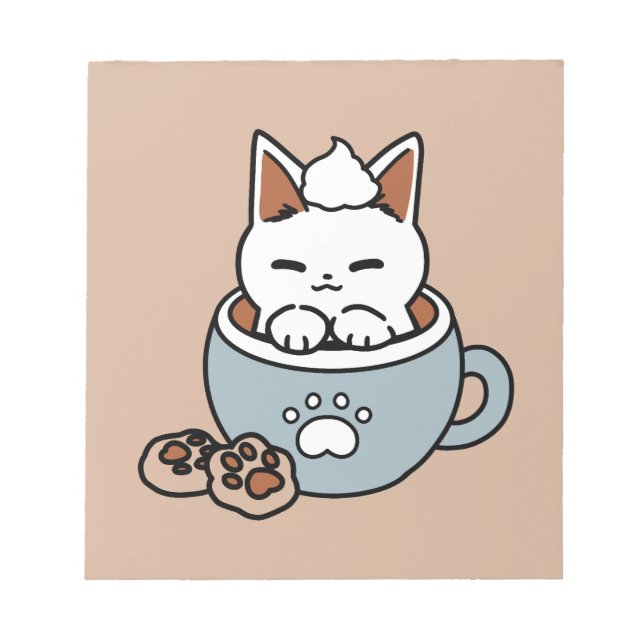 Bloc-note Chat adorable en Mug Conception de vacances - Chat (Devant)