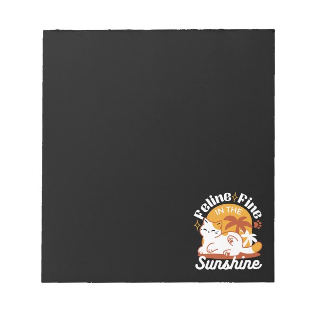 Bloc-note Chat adorable se relaxer au soleil - Animal de com (Devant)