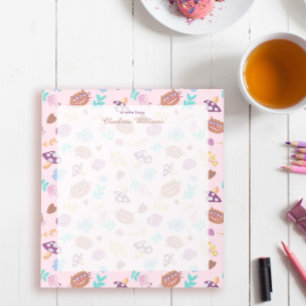 Bloc-note Chat Cheshire Joueur Floral Rose Nom du Motif