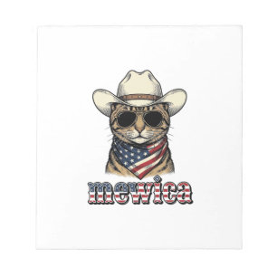 Bloc-note Chat Cowboy Patriotique Mewica Design Vectoriel Vi