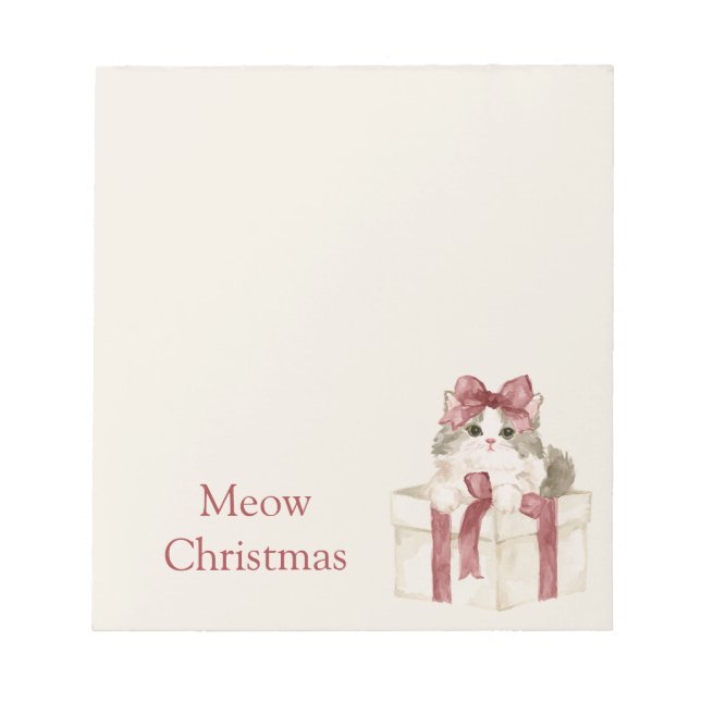 Bloc-note Chat Dans Une Boîte De Noël (Devant)