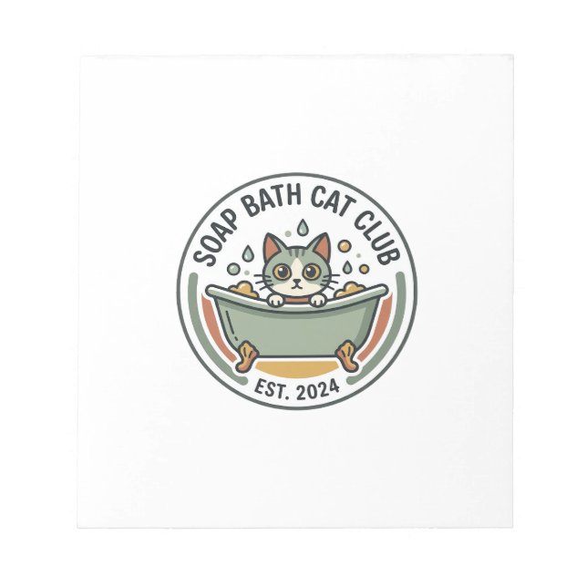 Bloc-note Chat de bain savon POD Art Vector - Club Chat de B (Devant)