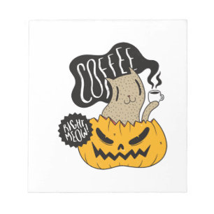 Bloc-note Chat de café Halloween - Joli chat d'Halloween buv