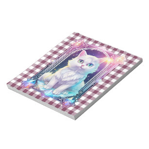Bloc-note Chat de cristal violet noir à carreaux Mignon peti