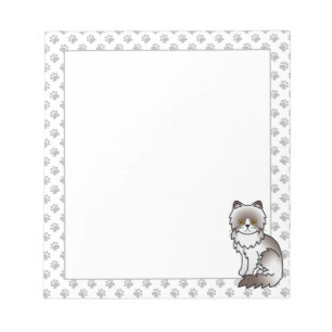 Bloc-note Chat de dessin animé persan bicolore lilas mignon