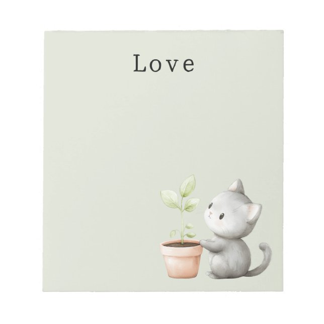 Bloc-note Chat de jardin avec amour des plantes (Devant)