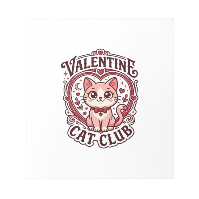 Bloc-note Chat de la Saint-Valentin Dessin drôle pour amateu (Devant)