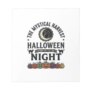 Bloc-note Chat d'Halloween Chats noirs Citrouilles Vintage D